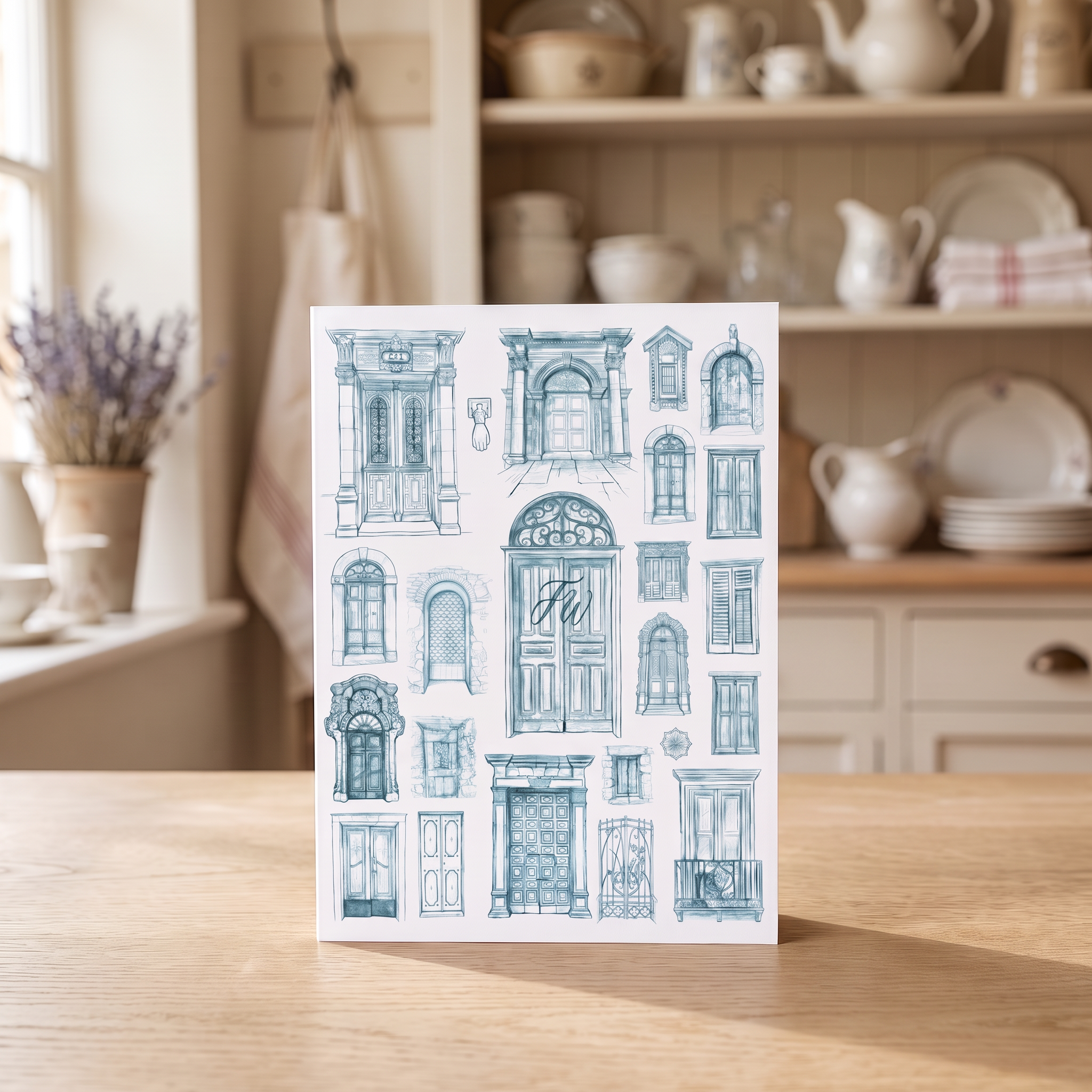 Five New Greetings Cards and a French Door Tote Bag
