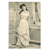 French Postcard Lady Tea Towel