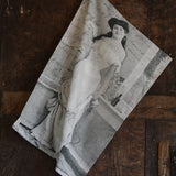 French Postcard Lady Tea Towel