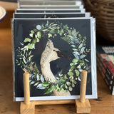 Navy Swan Wreath Greeting Card