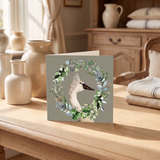 Sage Swan Wreath Greeting Card