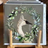 Sage Swan Wreath Greeting Card