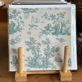 Turquoise Toile de Jouy Greeting Card