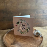 Christmas Swan Beige Greeting Card