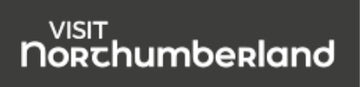 Logo for 'Visit Northumberland' on a black background